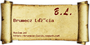 Brumecz Lúcia névjegykártya